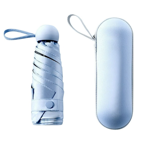 Travel Umbrella - Mini Folding Compact Umbrella with Case, Small Sun & Rain Pocket Umbrella