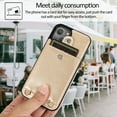 thumbnail image 6 of Crossbody Wallet Case for Apple iPhone 15,Decase Premium PU Leather Back Flip Wallet Cover With Detachable Lanyard Strap Shockproof Phone Shell,for Apple iPhone 15 - Gold, 6 of 8