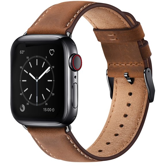 Correa de reloj SUNFWR de piel de 41 mm/40 mm/38 mm para Apple Watch