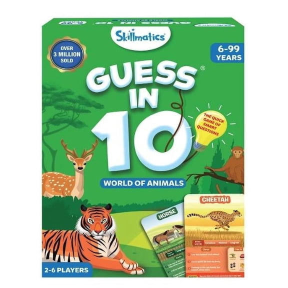 Skillmatics Guess in 10 World of Animals Card Game, for Child Ages 4  Product Width 7.2 inches