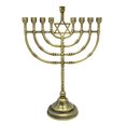 thumbnail image 1 of Vela Menorah Ner Mitzvah, bronce tradicional, 23 cm de altura, 1 of 7
