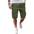 thumbnail image 3 of Men's Quick Dry Cargo Shorts With 9 Inch Inseam And Lightweight Fabric Featuring Water Resistant Finish And Elastic Waistband Army Green L, 3 of 5