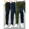thumbnail image 4 of MF New 20243 Pack Men's Slim Fit Stretch Jeans, Solid Color, Regular Length, Suitable for All Seasons, Classic Look, Medium Stretch Fabric, Cut Fit, Men's Fashion Jeans Dandy, 4 of 9