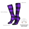 thumbnail image 4 of Rateoe Purple Buffalo Plaid Pattern Women’s Knee High Crew Socks,Trouser Socks Comfortable, Breathable, Moisture-Wicking and Soft, 4 of 6