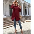 thumbnail image 3 of jinghuiyue Women's Button Down Shirt Dresses Long Sleeve Oversize Blouse Casual Long Shirts with Side Pockets S, 3 of 7