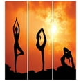 thumbnail image 3 of Ambesonne Yoga Duvet Cover Sets, Women Practice at Sunset, 2-Queen, Orange Yellow and Black, 3 of 3