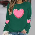 thumbnail image 4 of Valentine Shirts For Women Cute Casual Heart Print Graphic Sweatshirt Funny Crew Neck Plus Size Long Sleeve Pullover Tops, 4 of 6