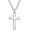 Silver, variant on Cross Necklace for Men Silver Gold Black Stainless Steel Beveled Edge Cross Chain Pendant Christian Necklace for Men Crucifix Pendant Box Chain Length 22 Inch