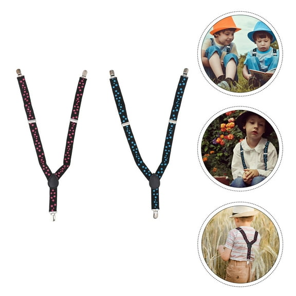 ifundom 2-Pack Printed Adjustable Suspenders with Clips for Trousers, Stylish and Comfortable Strap Accessories