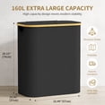 thumbnail image 5 of 3 Section Laundry Hamper With Lid, 160L Large Capacity With Removable Bags And Washable Bags, 5 Labels For Clothes Sorting, Laundry Basket For Bedroom, Laundry Room, Small Apartment Laundry Sorter, 5 of 6