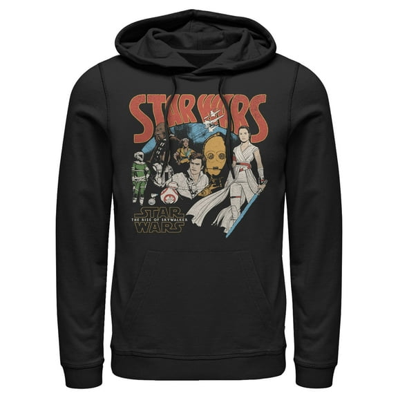 Men's Star Wars: The Rise of Skywalker Retro Collage Pull Over Hoodie Black 2X Large