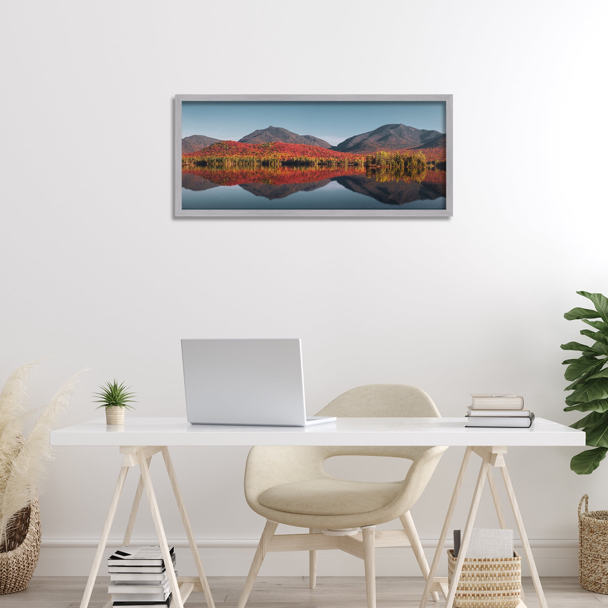 Stupell Industries Autumn Panorama Reflections Gray Framed Giclee Art, design by Jonathan Zaharek