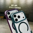 thumbnail image 4 of For iPhone 17 Magnetic Phone Case,Compatible with Mag-Safe,Two-color Design,Transparent Back,Ultra Slim Anti-fall Protection,Shockproof Anti-Scratch Rugged Phone Case Cover,Blue, 4 of 7