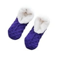 thumbnail image 5 of WTXUE Socks for Women, Grip Socks, Ladies Warm Solid Color Floor Socks Non Slip Plush Knitted Coral Fleece Socks, Fuzzy Socks, Warm Socks, Slipper Socks, Blue, 5 of 6