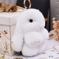 thumbnail image 2 of 20 Color Fluffy Rabbit Fur Pompon Bunny Keychain Trinket Women Toy Pompom Rabbit Key Ring On Bag Key Chain Jewelry Gift, 2 of 5