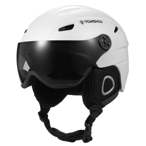Lightweight Ski Helmet with Removable Goggles and Ear Pads for Adults