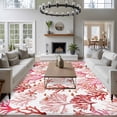 thumbnail image 3 of Ocean Red Corals Large Area Rugs 6x9 ft Summer Nautical Watercolor Sea Starfish Fish Washable Rug Non Slip Indoor Carpet Absorbent Floor Mat for Living Room Bedroom Dining Room, 3 of 9