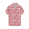thumbnail image 3 of qucoqpe Valentine's Day Shirts for Men 2026 Spring Summer Fashion Heart Printed Turndown Neck Short Sleeve T-shirt Casual Loose Blouse Tee Tops, 3 of 5