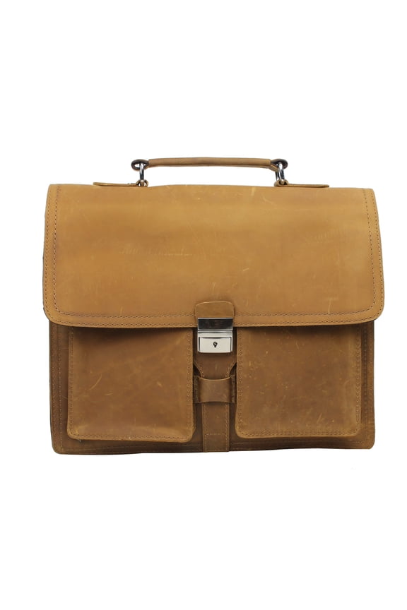Pro Cowhide Leather Portfolio Briefcase L46.BRN
