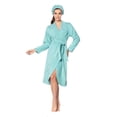 thumbnail image 1 of Joy Mangano True Perfection Robe & Head Band Set AQUA BLUE 2X/3X 558295-S48-494, 1 of 1