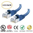 thumbnail image 1 of Huetron™ 100-Pack Cat 6 Ethernet Cable Cat6 Snagless Patch 0.5 Feet - Computer LAN Network Cord, BLUE, 1 of 1