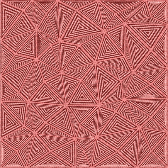 Ahgly Company Indoor Square Patterned Light Coral Pink Area Rugs, 7' Square