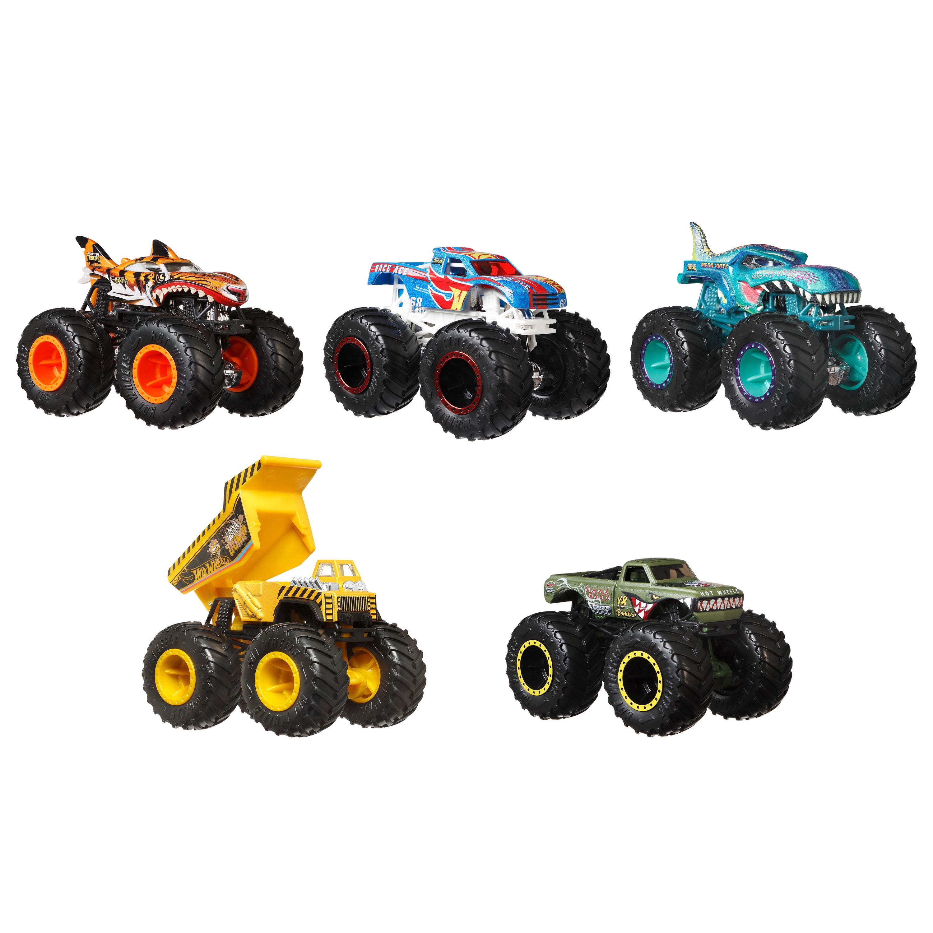 Hot Wheels Monster Trucks 5台セット Hot Wheels Monster Trucks Crash Crew, 5-Pack of 1:64 Scale Toy