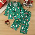 thumbnail image 2 of TOWED22 Kids Christmas Pajamas Girls Button Down Shirt & Pants Cute Toddler Xmas Pajama Set Sleepwear,3-4 Y, 2 of 7