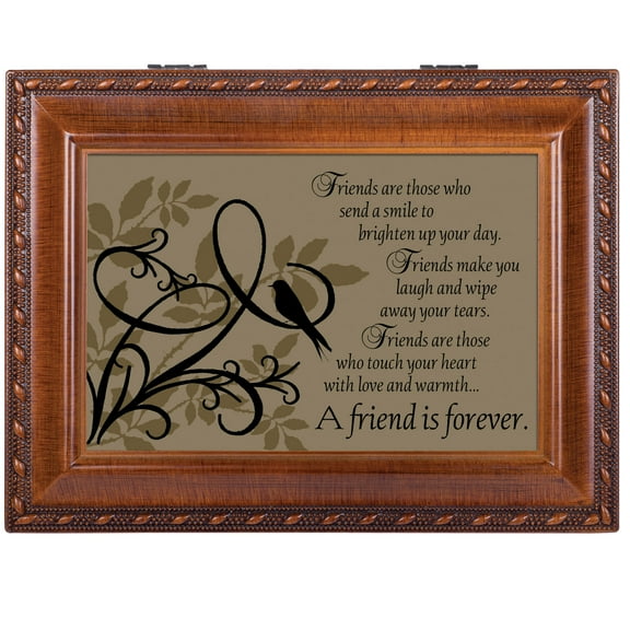 Cottage Garden Friend Forever Woodgrain Music Box Plays Thats What Friends For