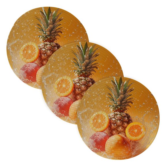 BZSMCE Mats for Pots,Pans Place Floating Fruits with Water Splash Simple Style Pattern Pot Mats
