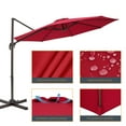 thumbnail image 3 of FLAME&SHADE 10ft 360-Degree Cantilever Patio Umbrella, Outdoor Hanging Shade for Beach Garden,Beach and Lawn - Red, 3 of 7