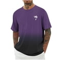 thumbnail image 2 of Camisas de Manga Larga para Hombres Imprimir Casual Cuello Redondo Blusa de Manga Corta, Camisas de Lino para Hombres, 2 of 9
