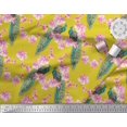 thumbnail image 2 of Soimoi Satin Silk Fabric Floral & Peacock Bird Print Sewing Fabric Yard 42 Inch Wide, 2 of 3