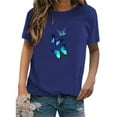 thumbnail image 2 of LowProfile Shirts for Women Plus Size Short Sleeve Casual Tops Fashion Trend Butterfly Print Round Neck Top T-Shirts, 2 of 3