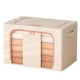 thumbnail image 2 of Linnome Foldable Linen Storage Box with Clear Window and Handles Stackable Organizer Bin for Closet 15.75x11.81x7.87 Inch, 2 of 6