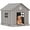 Light brown, variant on 31 Inch Indoor Outdoor Dog House for All Dogs, Elevated Floor, Easy Assemble, Anchoring Stakes,HDPE Material Water-Resistant, Gray, Shelter