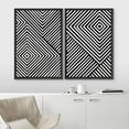 thumbnail image 3 of IDEA4WALL Framed Wall Art Print Set 3D Illusion Effect Black and White Diamond Collage Abstract Shapes Modern Contemporary for Living Room, Bedroom, Office - 16"x24"x2 Black, 3 of 5