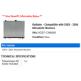 thumbnail image 2 of Radiator - Compatible with 2003 - 2006 Mitsubishi Montero 2004 2005, 2 of 2