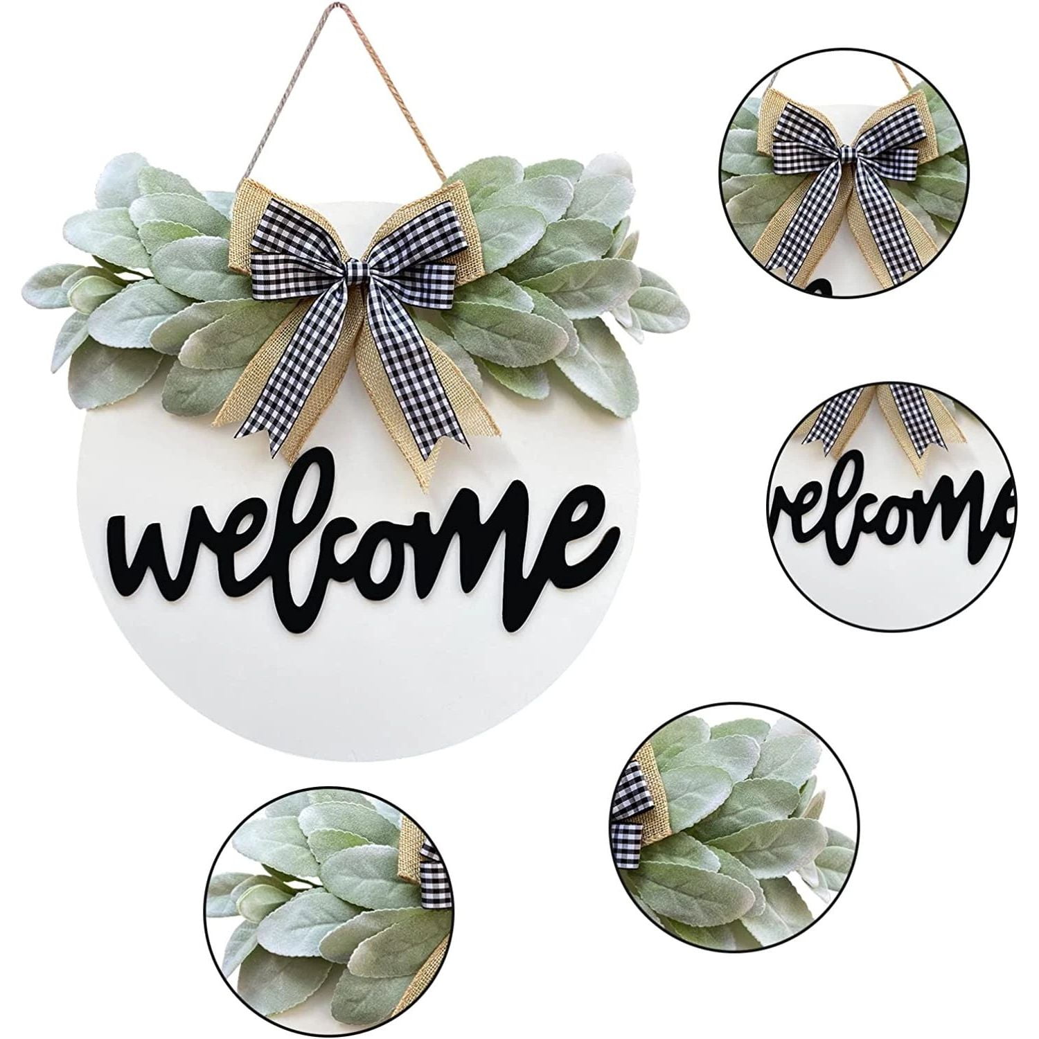 Clearance! 3D Welcome Wreaths for Front Door | Farmhouse Welcome Sign ...