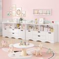 thumbnail image 3 of M optimized Large Toy Storage Organizer with 2 Drawers 48" Wooden Toy Storage Cabinet for Kids Boys Girls Toy Box for Nursery, Playroom, Kids Room, White, 3 of 8