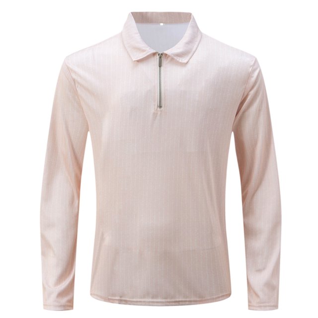 Blusa y camisa de manga larga con cuello vuelto para hombre, estilo informal de negocios, de moda, con media cremallera y manga larga con cuello vuelto para hombre.