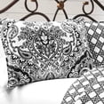 thumbnail image 3 of Lush Decor Ensemble de Literie Léger Réversible 3 Pcs Motif Imprimé Paisley Damas Aubree, Très Grand, Noir et Blanc, 3 of 5