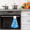 thumbnail image 4 of Yayeee Kitchen Hanging Hand Towels Set of 2 with Loop Bathroom Absorbent Tie Towel, Blue Bears, 4 of 7