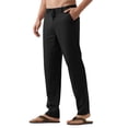 thumbnail image 2 of Vestido casual de lino Pants Willit para hombre, con cordón, 31 de ancho x 30 de largo, color negro, 2 of 7