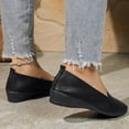 thumbnail image 4 of Tao Tao Flats For Women Dressy Comfortable Women's Ballet Flats Shoes Casual Black Flats Round Toe Womens Slip On Shoes PU Leather Flats Summer With Diamond Eyelets Black 37, 4 of 9