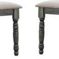 thumbnail image 3 of Benzara BM186230 Wooden Side Chair with Fabric Upholstered Seat, Gray - 35 x 20 x 19 in. - Set of 2, 3 of 7