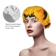 thumbnail image 4 of Disketp Flower Bush Sunflower Shower Caps,Reusable Shower Cap For Women, Double Layer Waterproof Hair Cap, Large Size For All Hair Lengths,For Girls Spa Home Salon Use, 4 of 9