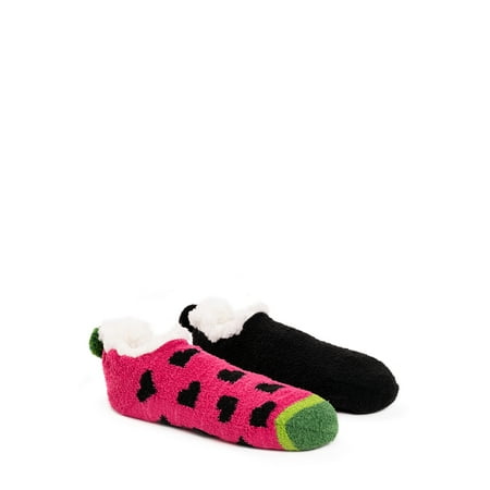 Betsey Johnson Women's 2 Pair Pack Infused Cabin Footie Sock