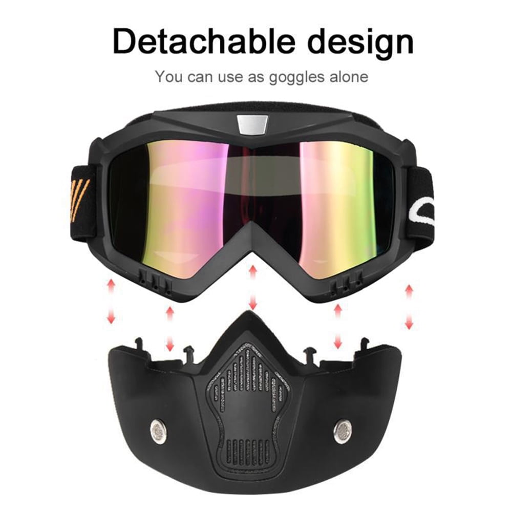 Details about / Motocross windproof helmet Mask Detachable Goggles And Mouth Filter Perfect