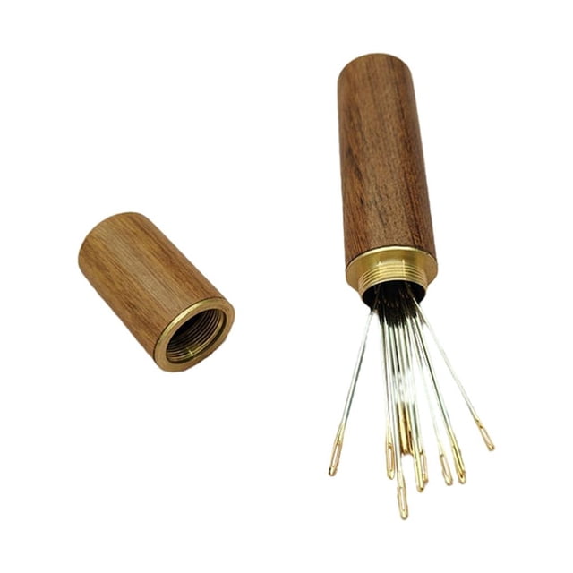 Advancent Juego de agujas de rosca automática de Metal, caja de almacenamiento de , agujas de coser de ojo grande, herramientas artesanales, Type1 NO1